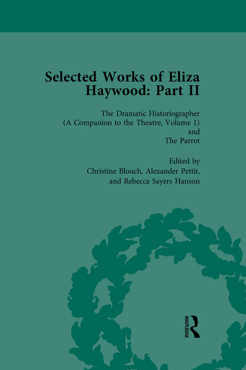 Book cover of Selected Works of Eliza Haywood, Part II Vol 1