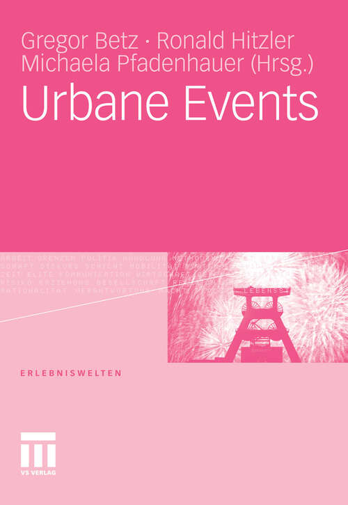 Book cover of Urbane Events (2011) (Erlebniswelten)