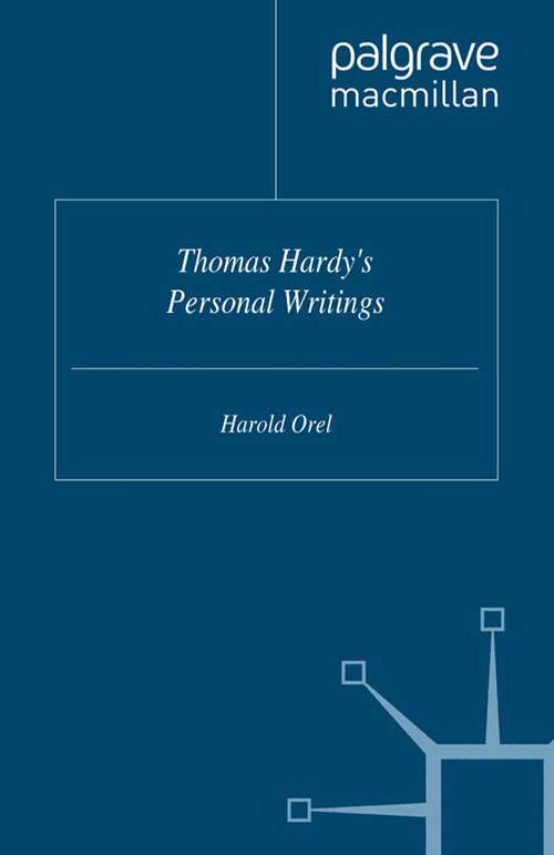 Book cover of Thomas Hardy's Personal Writings (2nd ed. 1966)