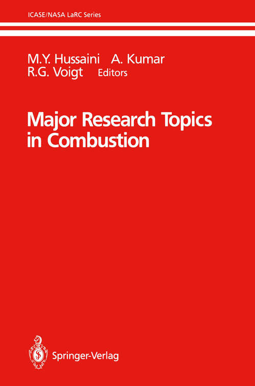 Book cover of Major Research Topics in Combustion (1992) (ICASE NASA LaRC Series)