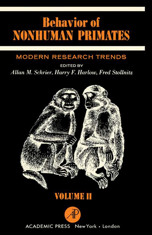 Book cover of Behavior of Nonhuman Primates: Modern Research Trends