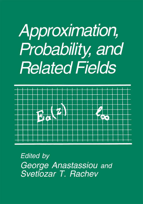 Book cover of Approximation, Probability, and Related Fields (1994)