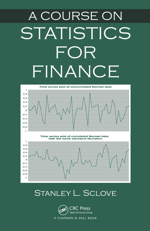 Book cover of A Course on Statistics for Finance