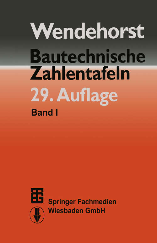 Book cover of Bautechnische Zahlentafeln (29., vollst. bearb. Aufl. 2000)