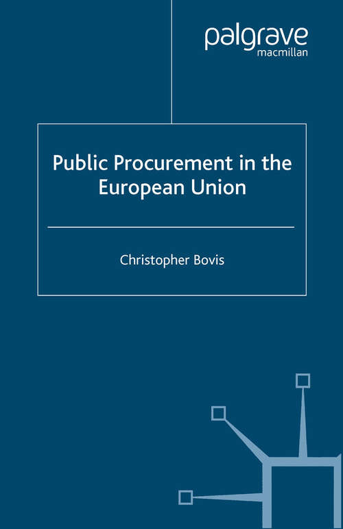 Book cover of Public Procurement in the European Union (2005)