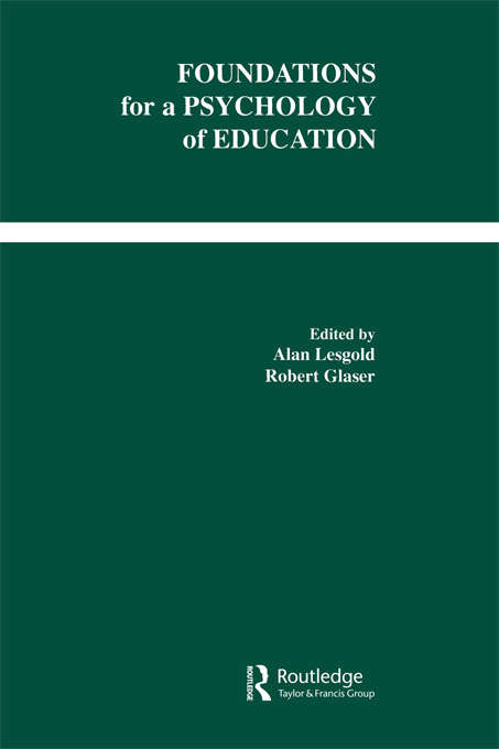 Book cover of Foundations for A Psychology of Education