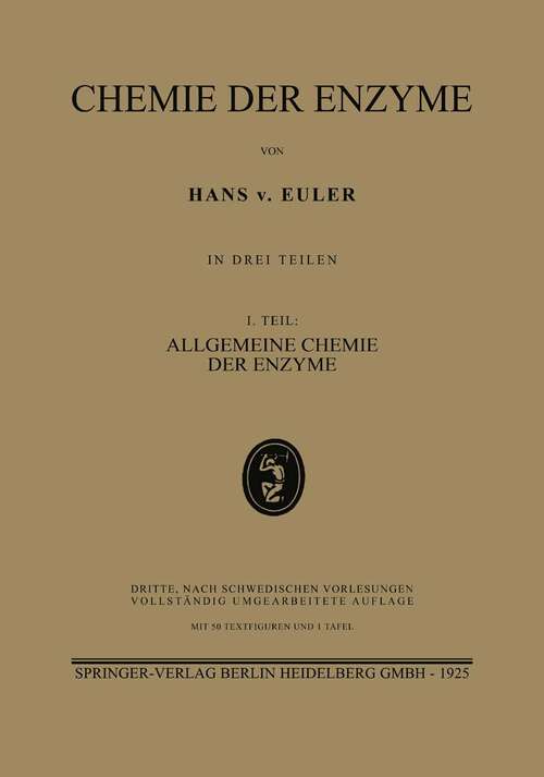 Book cover of Chemie der Enzyme (1925) (Chemie der Enzyme)