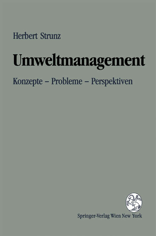 Book cover of Umweltmanagement: Konzepte - Probleme - Perspektiven (1993)