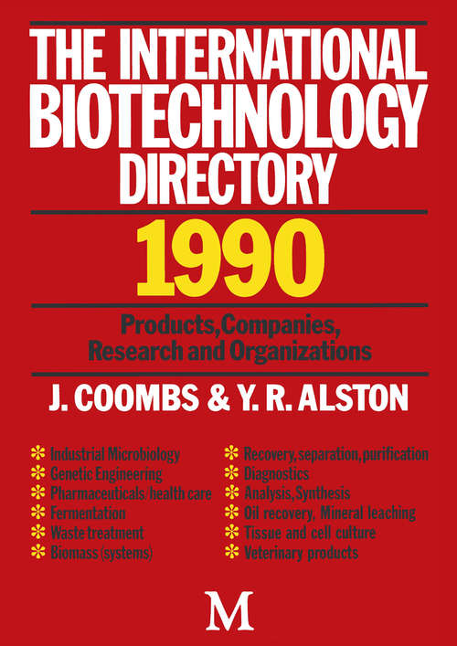 Book cover of International Biotechnology Directory (1st ed. 1989)