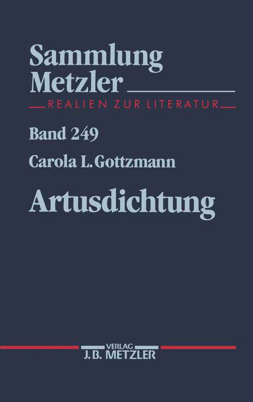 Book cover of Artusdichtung (1. Aufl. 1989) (Sammlung Metzler)
