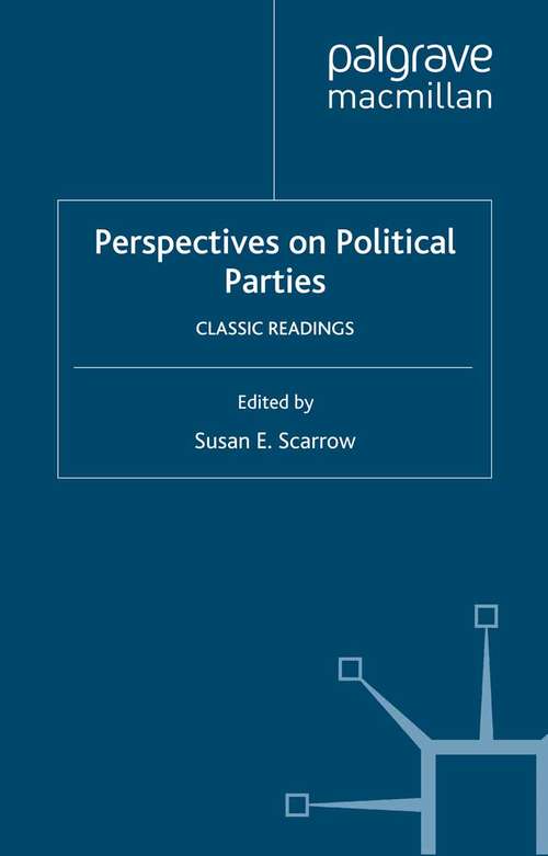 Book cover of Perspectives on Political Parties: Classic Readings (2002)