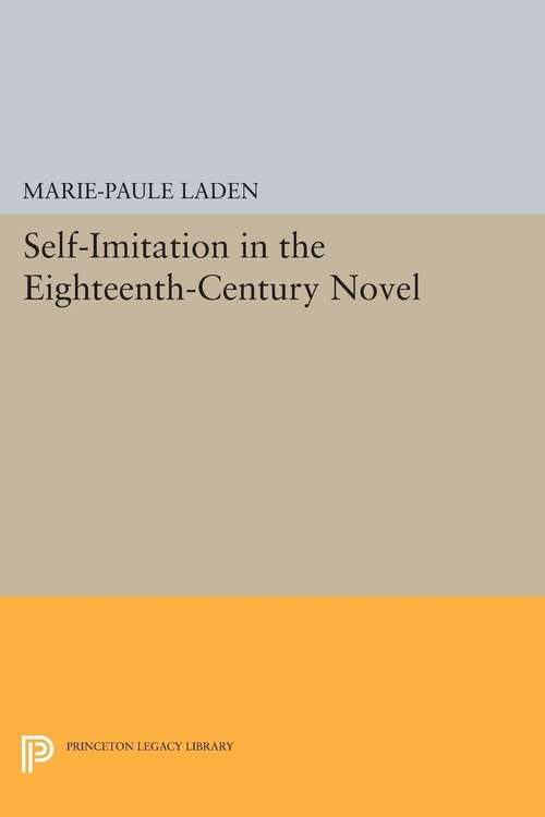 Book cover of Self-Imitation in the Eighteenth-Century Novel