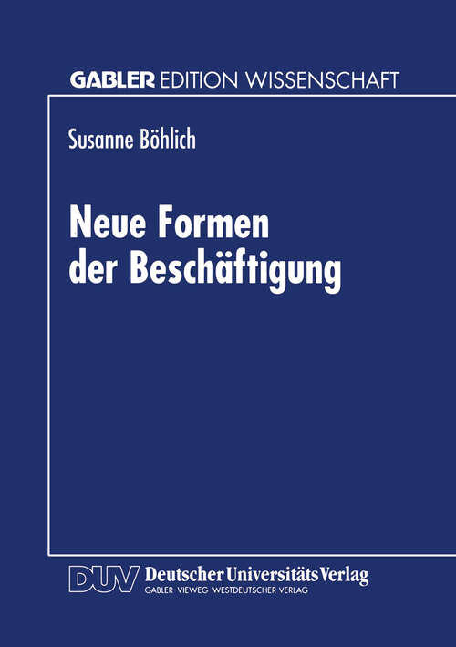Book cover of Neue Formen der Beschäftigung (1999)