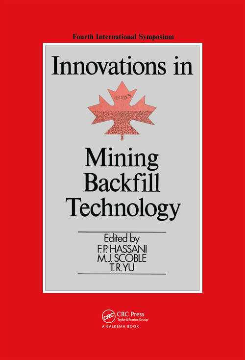 Book cover of Innovations in Mining Backfill Technology