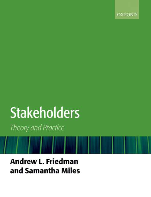 Book cover of Stakeholders: Theory and Practice