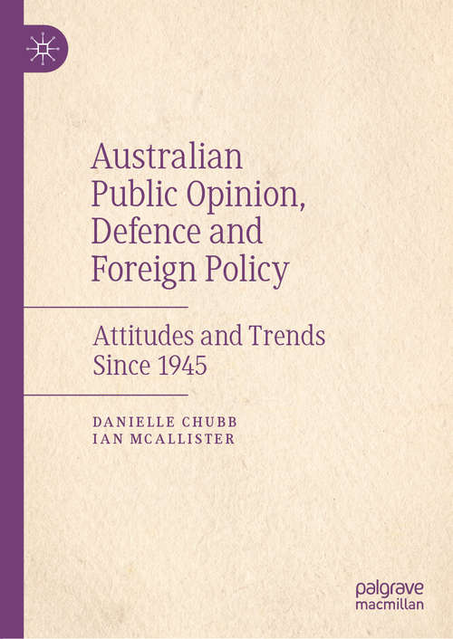 Book cover of Australian Public Opinion, Defence and Foreign Policy: Attitudes and Trends Since 1945 (1st ed. 2021)