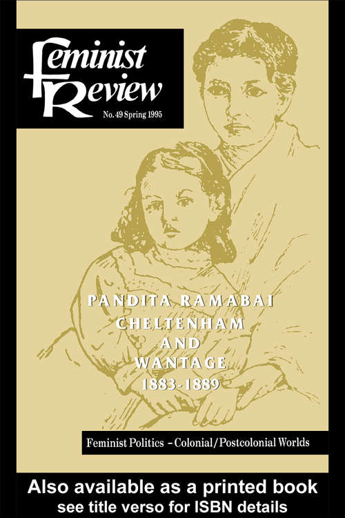 Book cover of Feminist Review: Issue 49 Feminist Politics: Colonial/Postcolonial Worlds
