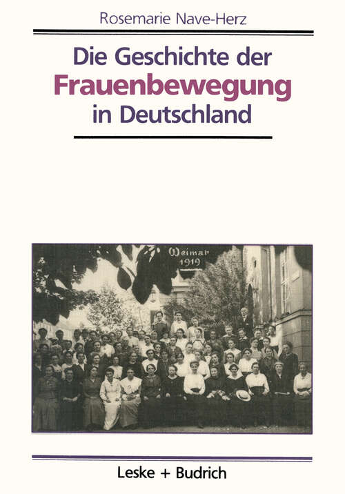 Book cover of Die Geschichte der Frauenbewegung in Deutschland (1994)