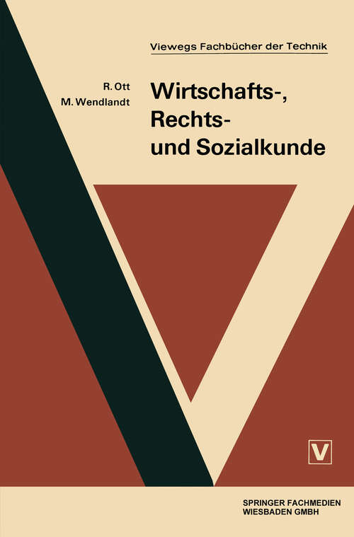 Book cover of Wirtschafts-, Rechts- und Sozialkunde (6. Aufl. 1975) (Viewegs Fachbücher der Technik)