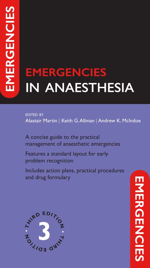 Book cover of Emergencies in Anaesthesia (Emergencies in...)