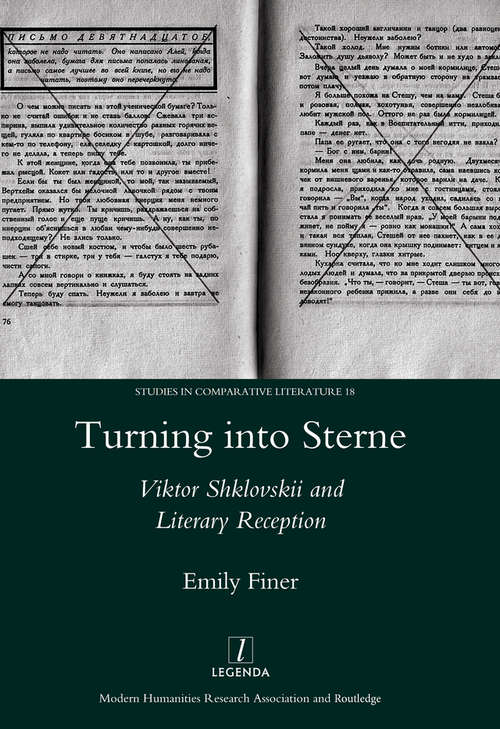 Book cover of Turning into Sterne: Viktor Shklovskii and Literary Reception