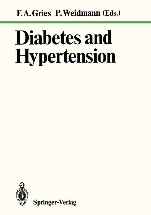 Book cover of Diabetes and Hypertension (1988)