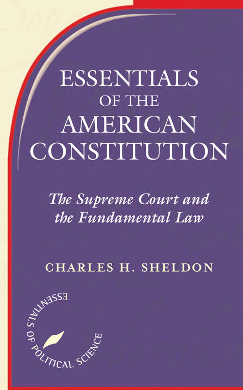 Book cover of Essentials of the American Constitution (PDF)