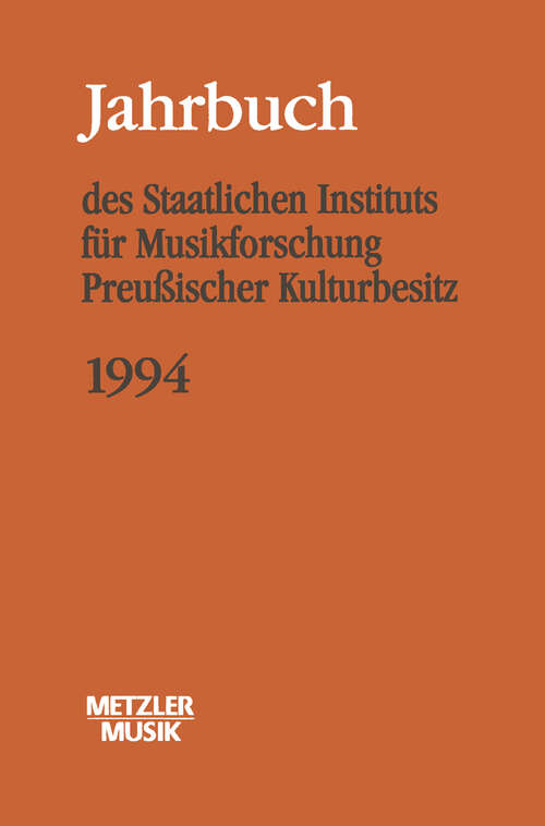 Book cover of Jahrbuch des Staatlichen Instituts für Musikforschung (SIM) Preussischer Kulturbesitz, 1994 (1. Aufl. 1995)