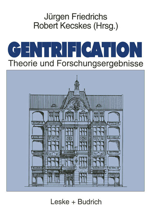 Book cover of Gentrification: Theorie und Forschungsergebnisse (1996)