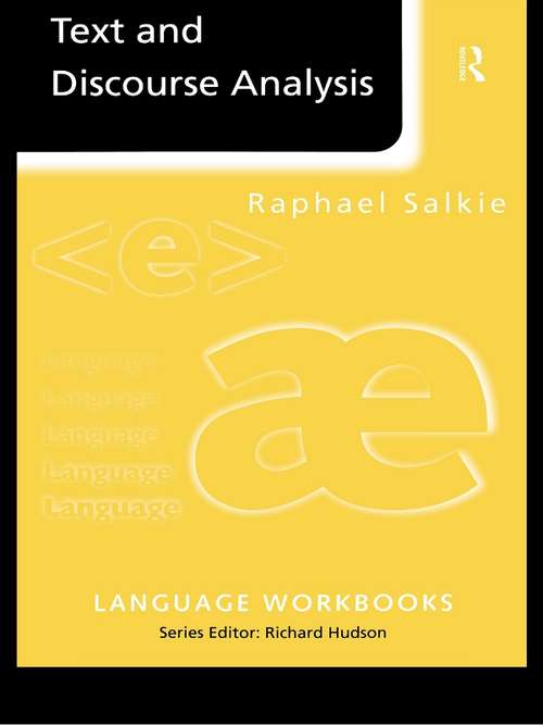 Book cover of Text and Discourse Analysis (Language Workbooks)