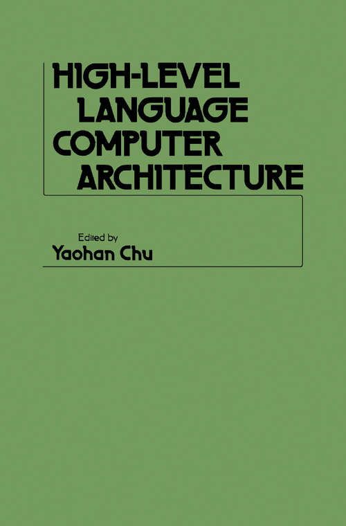 Book cover of High-Level Language Computer Architecture