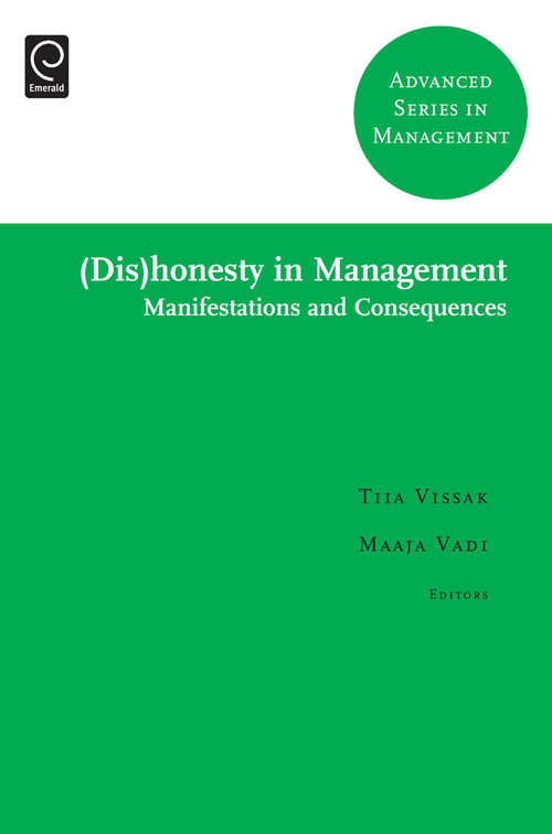 Book cover of **Missing**: Manifestations and Consequences (Advanced Series in Management #10)