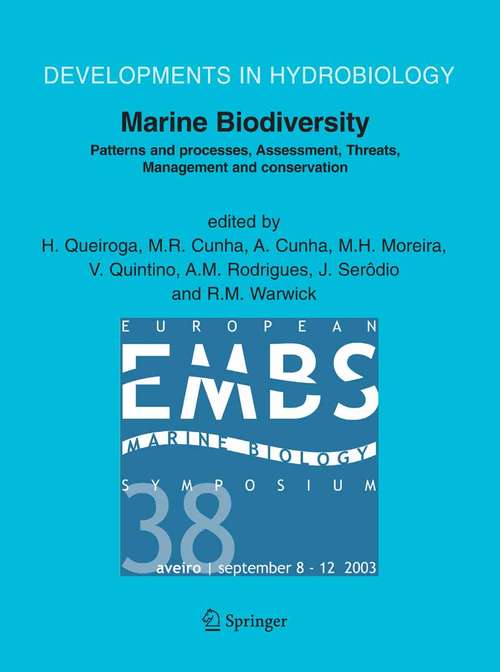 Book cover of Marine Biodiversity: Patterns and Processes, Assessment, Threats, Management and Conservation (2006) (Developments in Hydrobiology #183)