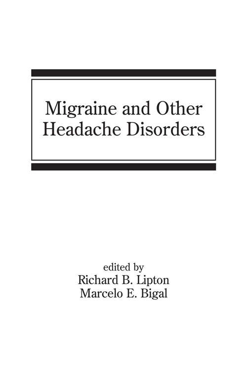 Book cover of Migraine and Other Headache Disorders