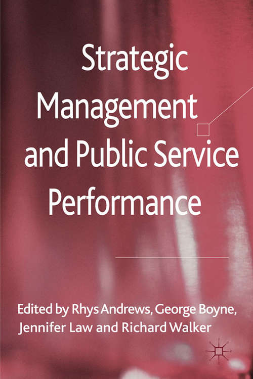 Book cover of Strategic Management and Public Service Performance (2012)