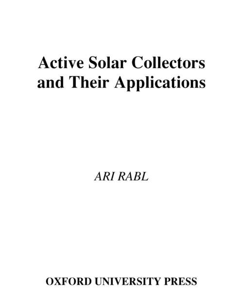 Book cover of Active Solar Collectors and Their Applications