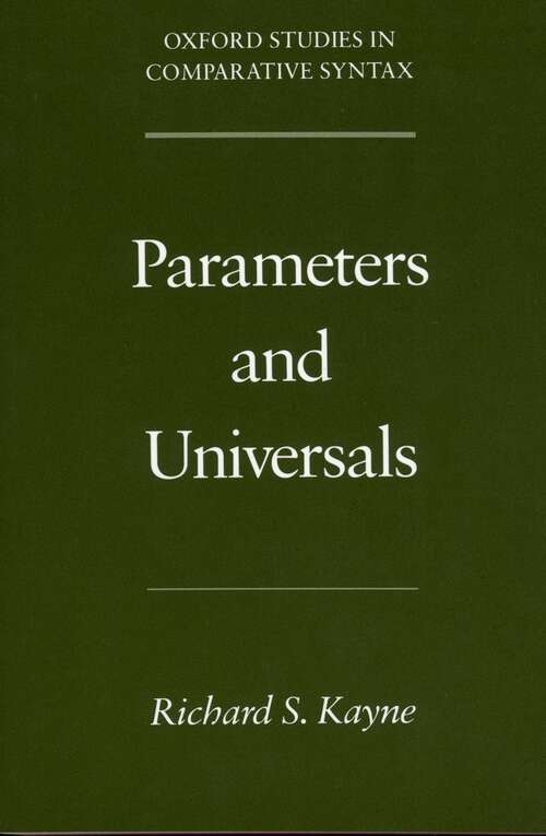 Book cover of Parameters and Universals (Oxford Studies in Comparative Syntax)