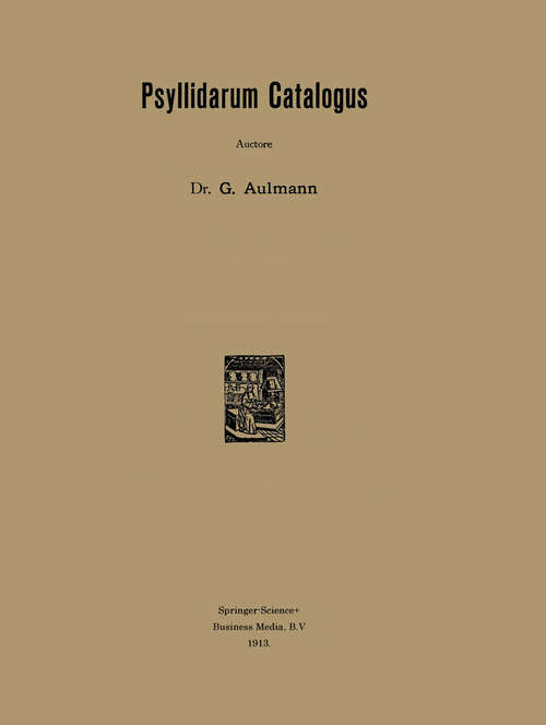 Book cover of Psyllidarum Catalogus (1913)