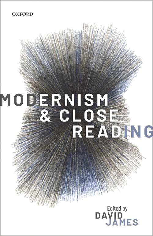 Book cover of Modernism and Close Reading