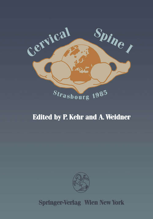 Book cover of Cervical Spine I: Strasbourg 1985 (1987)