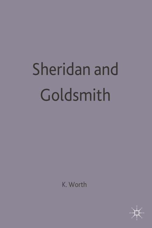 Book cover of Sheridan and Goldsmith (1st ed. 1992) (English Dramatists)