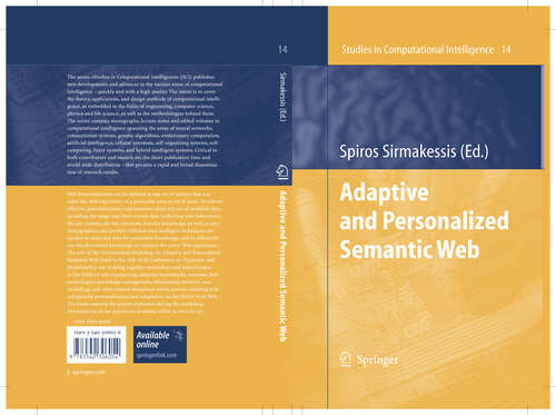 Book cover of Adaptive and Personalized Semantic Web (2006) (Studies in Computational Intelligence #14)