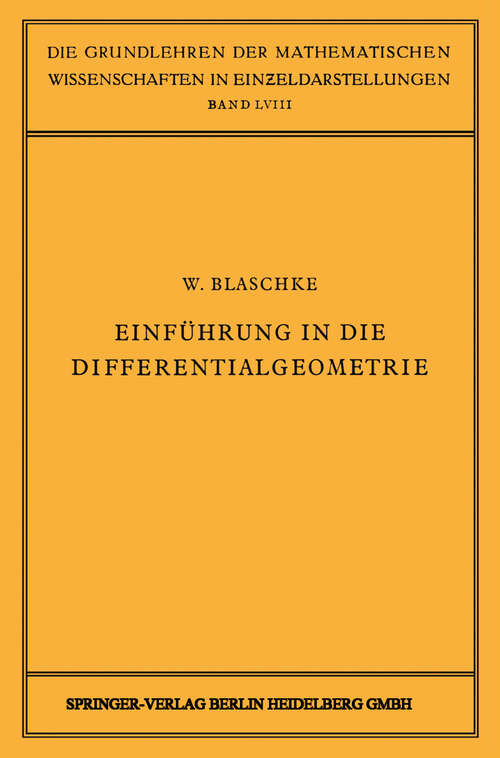 Book cover of Einführung in die Differentialgeometrie (1950)