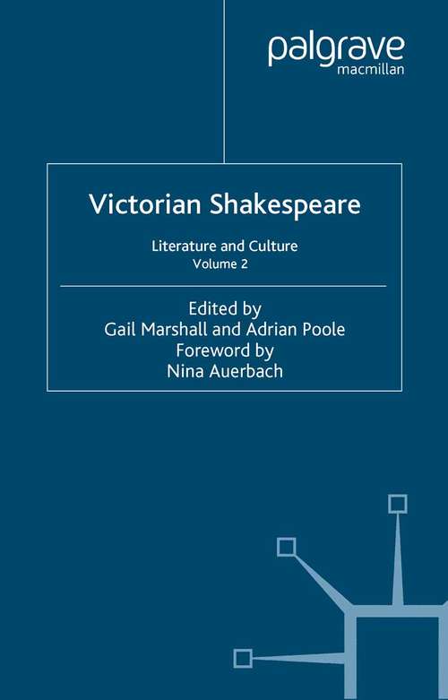 Book cover of Victorian Shakespeare: Volume 2: Literature and Culture (2003)