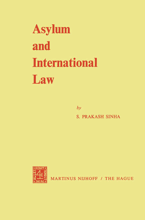 Book cover of Asylum and International Law (1971)