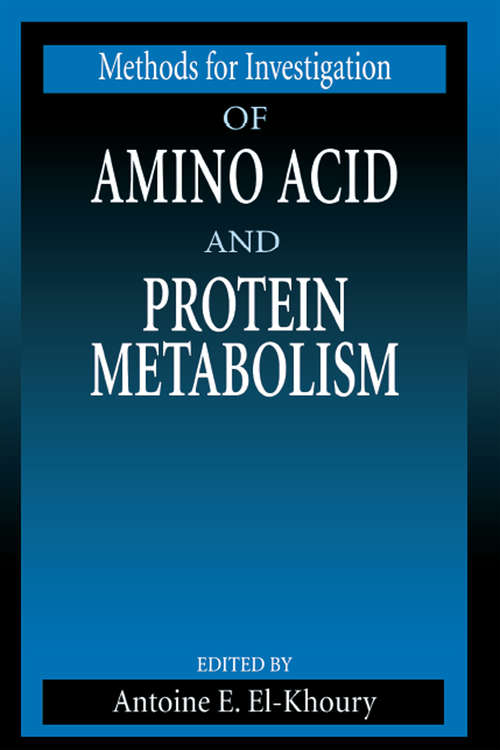 Book cover of Methods for Investigation of Amino Acid and Protein Metabolism