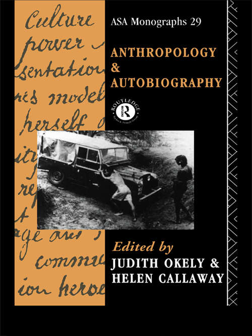 Book cover of Anthropology and Autobiography