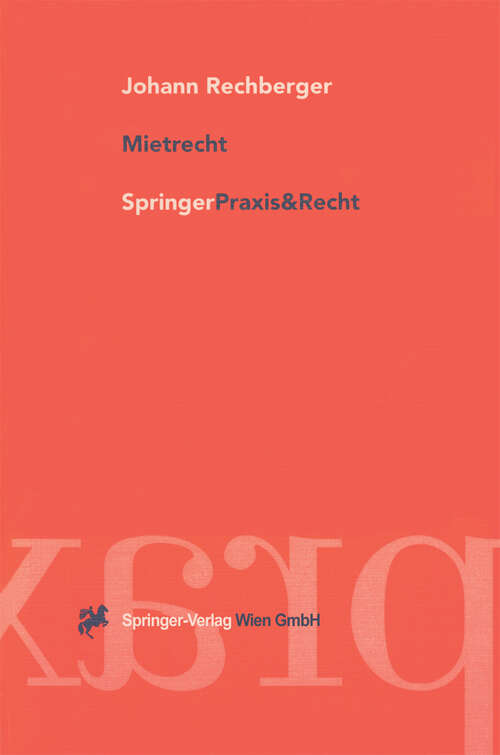 Book cover of Mietrecht (1998) (Springer Praxis & Recht)