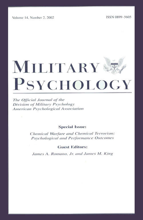 Book cover of Chemical Warfare and Chemical Terrorism: Psychological and Performance Outcomes:a Special Issue of military Psychology