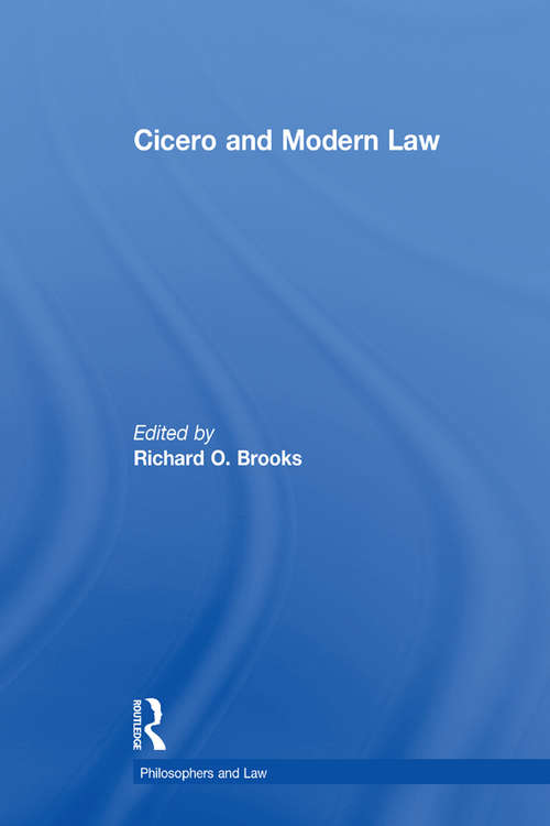 Book cover of Cicero and Modern Law